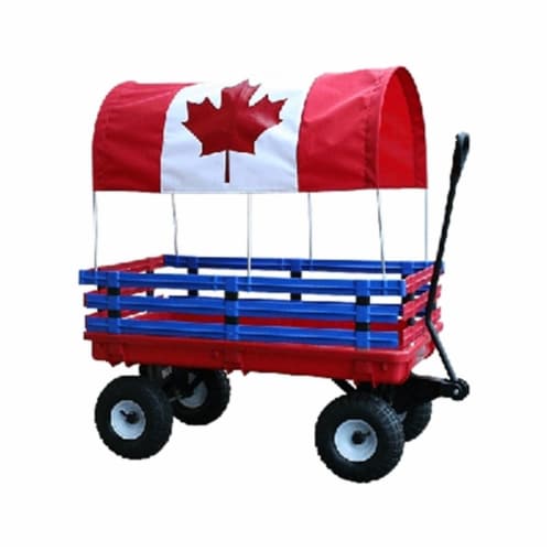 Millside Industries 04204 20 in. x 38 in. Plastic Deck Wagon with 4 in. x 10 in. Tires - Red Perspective: front