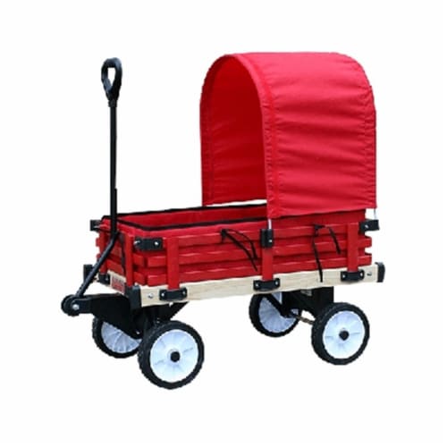 Millside Industries 04769 16 in. x 36 in. Wooden Covered Wagon with Pads Perspective: front