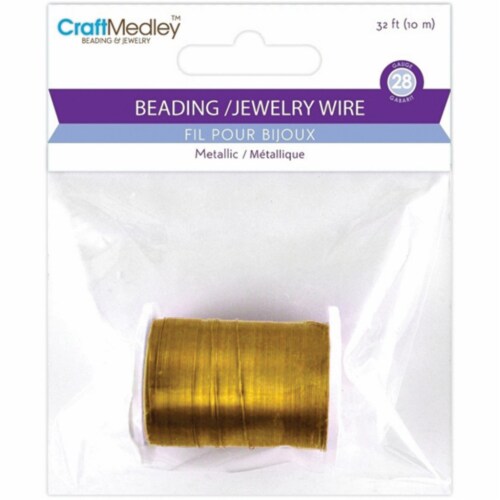 Metallic Beading & Jewelry Wire 28 Gauge 32'-Gold, 1 count - Fred Meyer