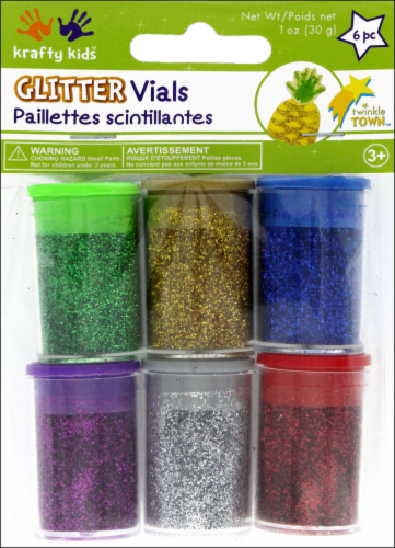 Krafty Kids Twinkle Town Neon Glitter Vials Perspective: front