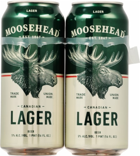 Moosehead Lager Beer 4 Cans Perspective: front