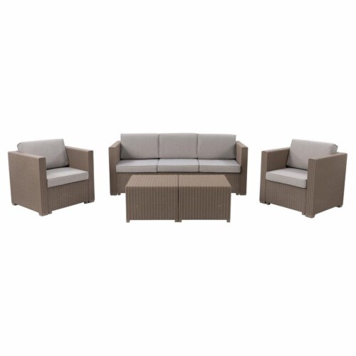 CorLiving Lake Front Beige Rattan Patio Set - 5pc, 1 - Ralphs