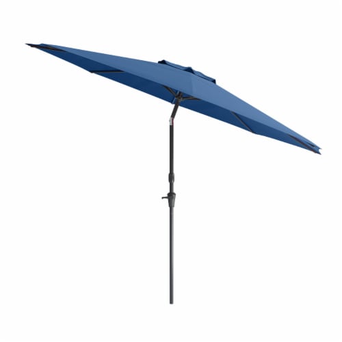 UV and Wind Resistant Tilting Patio Umbrella in Cobalt Blue - CorLiving Perspective: front