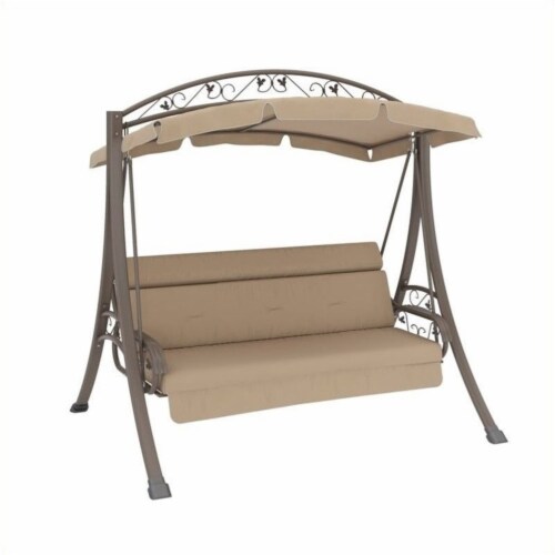 Nantucket Patio Swing with Arched Canopy in Beige CorLiving 1 King Soopers