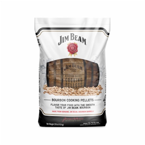 Jim Beam Bourbon Barrel Grilling and Smoker Oak Cooking Pellets, 20 Pound Bag Perspective: front