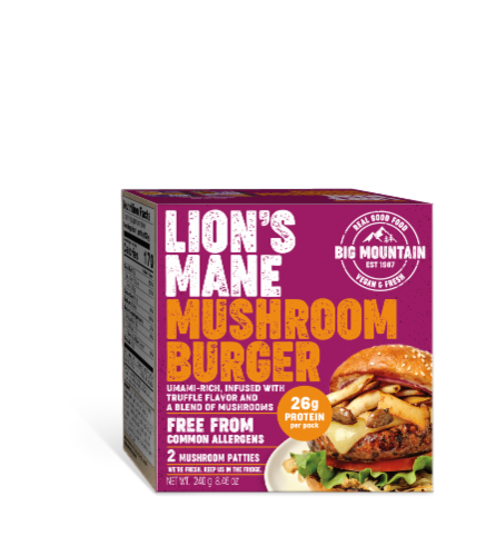 Big Mountain Foods® Lion's Mane Mushroom Burgers Perspective: front