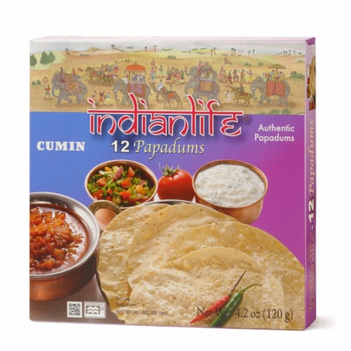 Indianlife® Cumin Papadums Perspective: front