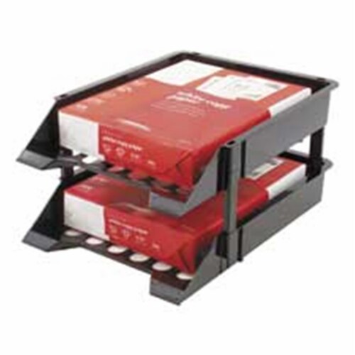 Deflect-O Corporation  Countertop Tray- w-Risers- 11-.19in.x14-.75in.x2-.50in.- 2-ST- Black Perspective: front