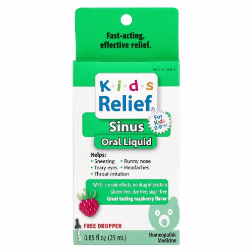 Homeolab USA Kids Relief Sinus Oral Liquid For Kids 0 9 Yrs Raspberry 0.85 fl oz 0.85 fl oz Kroger