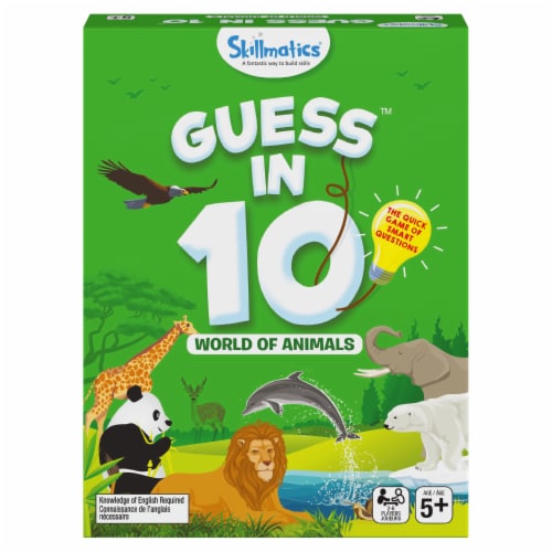 Spin Master Skillmatics® Guess in 10™ Animals Card Game Perspective: front