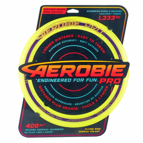 Aerobie Pro Ring Outdoor Flying Disc - Yellow Perspective: front