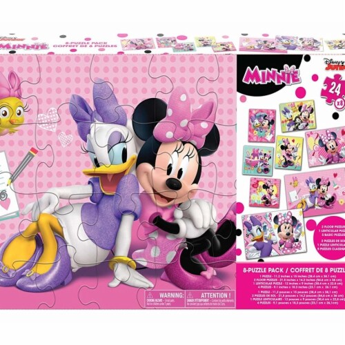 Cardinal 30373040 Disney Minnie Mouse GIANT 8 Puzzle Pack Perspective: front