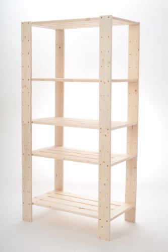 Adwood Manufacturing Pine 5-Shelf Storage Organizer Perspective: front