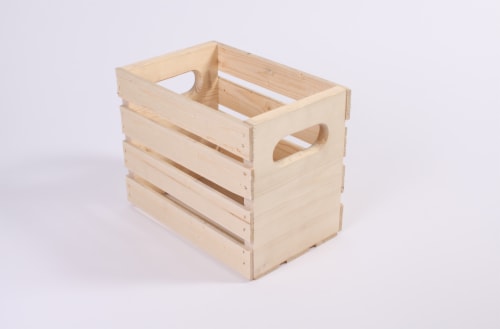 Pine Wood Wine Storage Crate Perspective: front