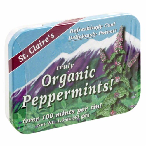 St. Claire's Organics® Peppermints Herbal Breath Mints Perspective: front