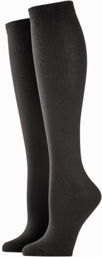 K. Bell® Soft & Dreamy Women's Knee-High Socks - 2 Pack - Black Perspective: front