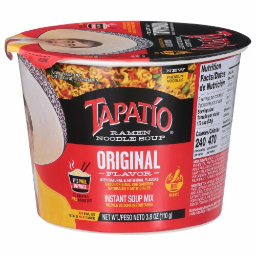 Tapatio Salsa Picante Original Flavor Ramen Noodle Soup Perspective: front