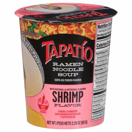 Tapatio Shimp Noodles Soup Cup Perspective: front