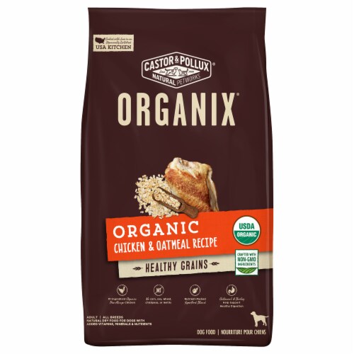 Castor and Pollux Organix Chicken and Oatmeal Recipe Dry Organic Dog Food Perspective: front