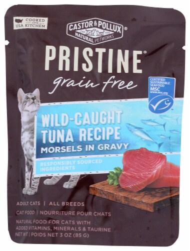 Castor & Pollux Pristine Grain Free Wild-Caught Tuna Recipe Adult Wet Cat Food Perspective: front