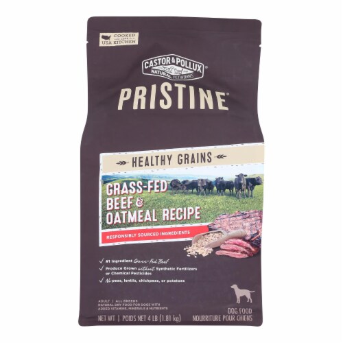 Castor & Pollux® Pristine® Grass Fed Beef & Oatmeal Recipe Perspective: front