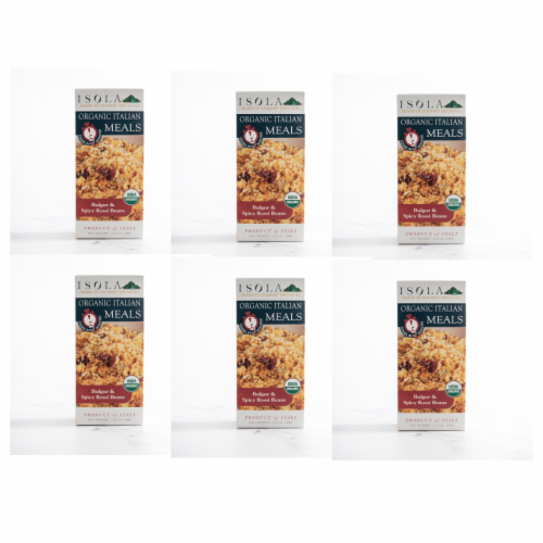 Isola Italian Premium Bulgur & Spicy Rossi Beans 5 Minute Organic Meal-6 Pack Perspective: front