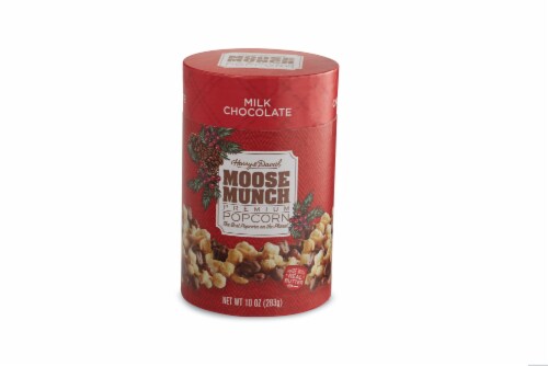 Harry & David Moose Munch Milk Chocolate Premium Popcorn Perspective: front
