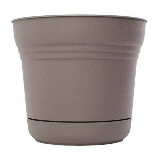 4.5 x 5 in. Plastic Saturn Planter, Charcoal Perspective: front