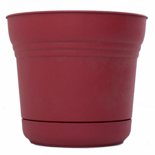 6.5 x 7 in. Plastic Saturn Planter, Burnt Red Perspective: front