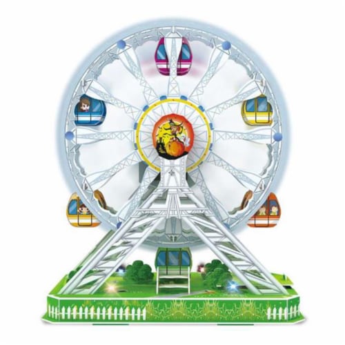 Ferris Wheel 3D Puzzle LED Motorized, 77 Pieces Perspective: front