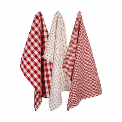 Holiday Checks Heavyweight Dish Towel & Dishcloth Set - Set of 6 Perspective: front