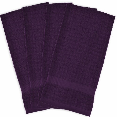 Eggplant Waffle Weave Dishtowel (Set of 6) Purple