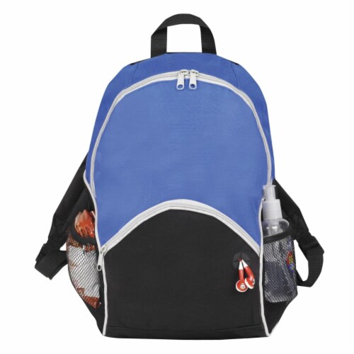 16 in. Classic Blue Backpack with 2 Side Mesh Pockets, Case of 25 Perspective: front