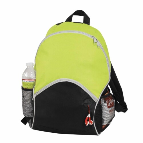 16 in. Classic Lime Backpack - 2 Side Mesh Pockets, Case of 25 Perspective: front