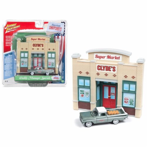 1959 Chevrolet El Camino Pickup Truck Green & Resin Store Front Facade Weekly Manager Special Perspective: front
