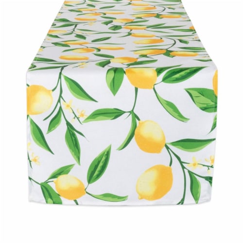 14 x 72 in. Lemon Bliss Print Outdoor Table Runner Perspective: front