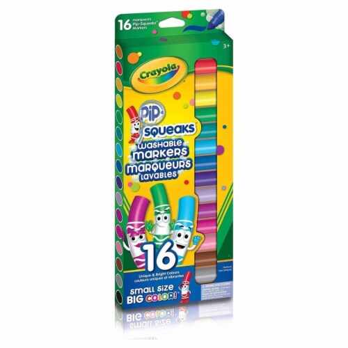 16 Pip-Squeaks Broad Line Washable Markers Perspective: front