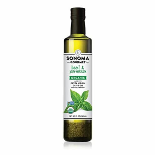 Basil & Parmesan Organic Extra Virgin Olive Oil, 8.5 oz - Pack of 6 Perspective: front
