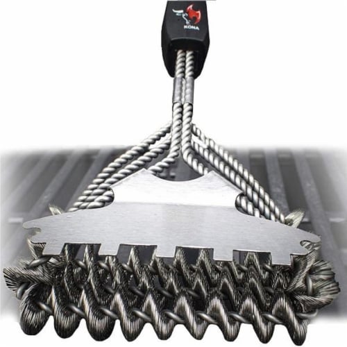 KONA Safe/Clean Bristle-Free Grill Brush WITH Speed/Scrape Scraper - 18  Stainless Steel, 1 - City Market