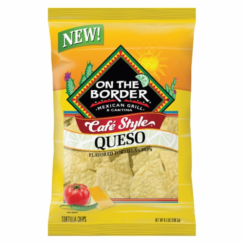 On the Border® Cafe Style® Queso Flavored Tortilla Chips Perspective: front