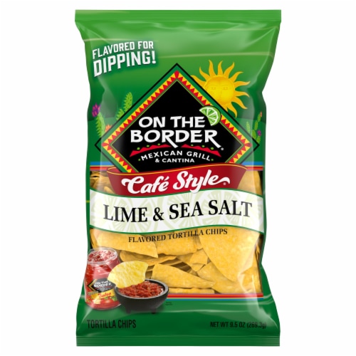 On The Border® Lime & Sea Salt Cafe Style® Tortilla Chips Perspective: front