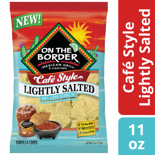 On the Border® Lightly Salted Cafe Style Tortilla Chips Perspective: front