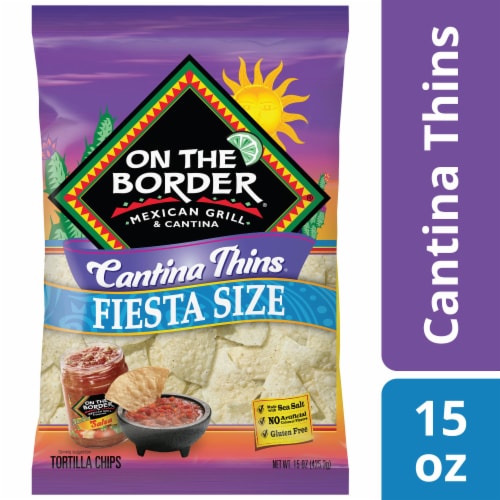 On the Border® Cantina Thins Tortilla Chips Fiesta Size Perspective: front