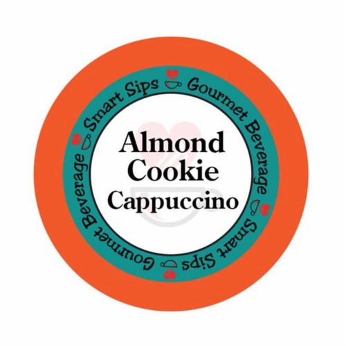 Smart Sips CAPALMCOOK24 Almond Cookie Cappuccino Single Serve Cups for All Keurig K-cup Brewe Perspective: front