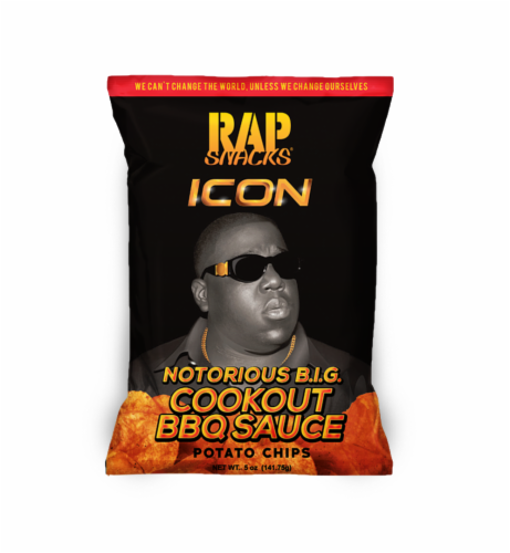 Rap Snacks Notorious B.I.G. Cookout BBQ Sauce Chips Perspective: front