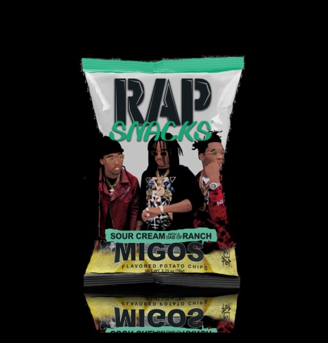 Rap Snacks Migos Sour Cream with a Dab of Ranch Potato Chips Perspective: front