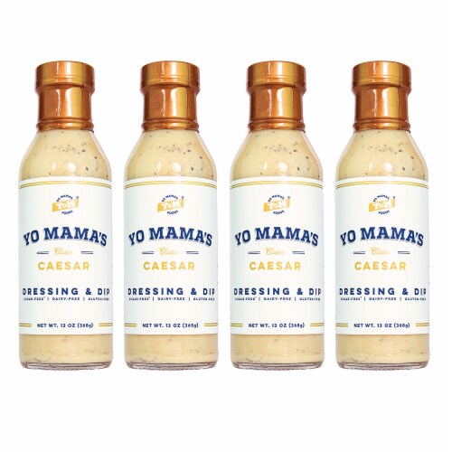 Yo Mama's Foods Keto Caesar Salad Dressing (4) Bottles Perspective: front