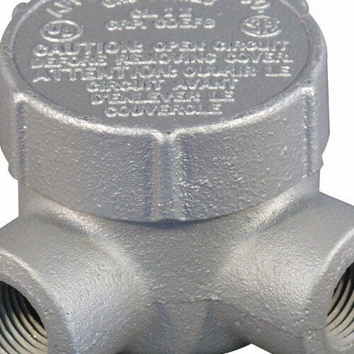 Appleton Electric Conduit Outlet Body,Iron,Trd Sz 1/2in  GRJL50 Perspective: front