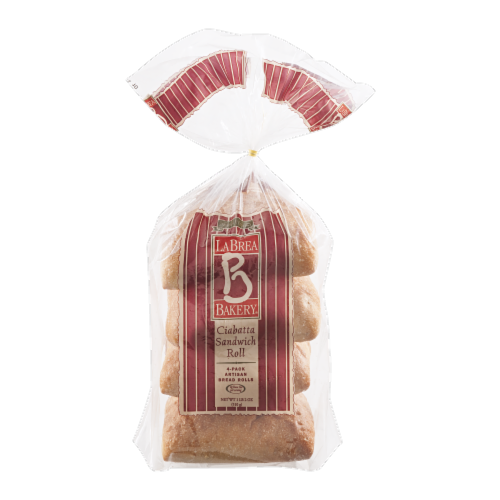 La Brea Bakery Ciabatta Sandwich Rolls Perspective: front