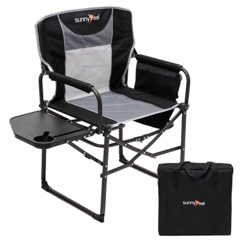 Foldable chair with discount side table